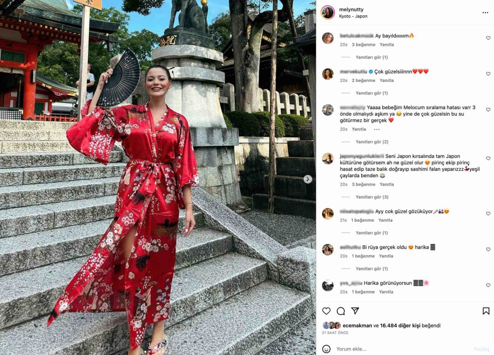 melis ozten in kimonolu japonya paylasimi begeni topladi bir ruya gercek oldu